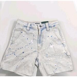 Wild Fable Women’s Size 2 (26W) Paint Splatter Denim Shorts Frayed Hem High Rise